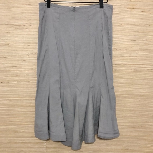 Matthildur Gray Linen Stretch Blend A-line Skirt Size 1 Medium - Picture 4 of 6